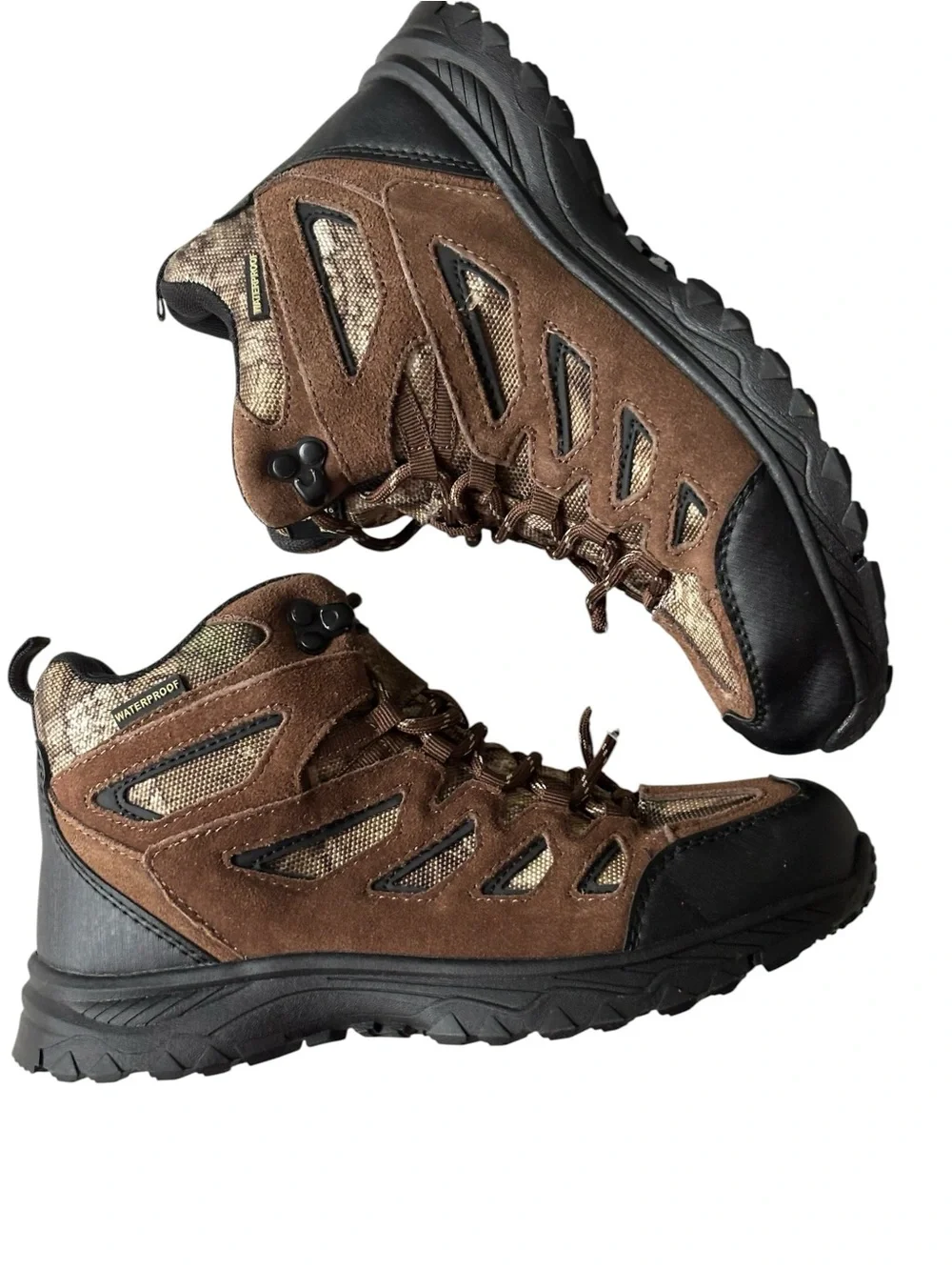 Magellan Outdoors Youth 5D Boots Fits Women's 6.5-7 Brown Camo Hiking NWOT